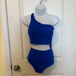 Younique Cobalt Blue Asymmetrical One Piece Swimsuit